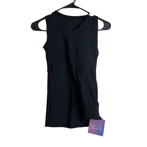 GC2B Lux Tank Medium Black Binder Top Trans Compression Stretch NWOT - Picture 1 of 5